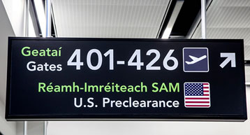 Travelling to USA Preclearance Gates Sign Travelling to USA Preclearance Gates Sign